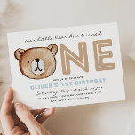 Bear First Birthday Invitations<br><div class="desc">Bear 1st Birthday Invitation
Ready to be personalised by you!</div>