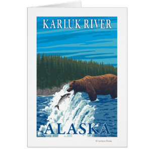 Bear Fishing in River - Karluk River, Alaska