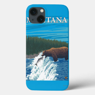 Bear Fishing in River - Montana iPhone 13 Case