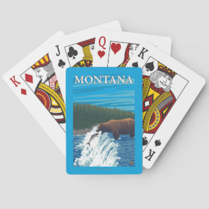 Bear Fishing in River - Montana Playing Cards