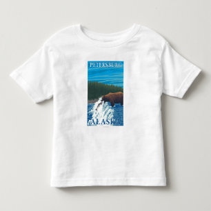 Bear Fishing in River - Petersburg, Alaska Toddler T-Shirt