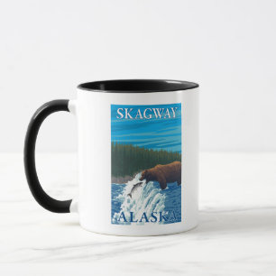Bear Fishing in River - Skagway, Alaska Mug