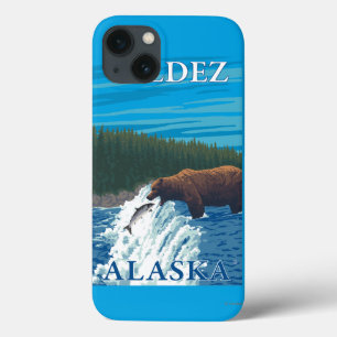 Bear Fishing in River - Valdez, Alaska iPhone 13 Case