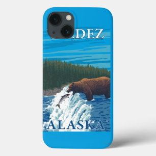 Bear Fishing in River - Valdez, Alaska iPhone 13 Case