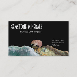 Bear Fishing Ocean - Gemstone Minerals Business Card