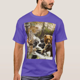 Bear Fishing Waterfall Bear eating fish Classic TS T-Shirt