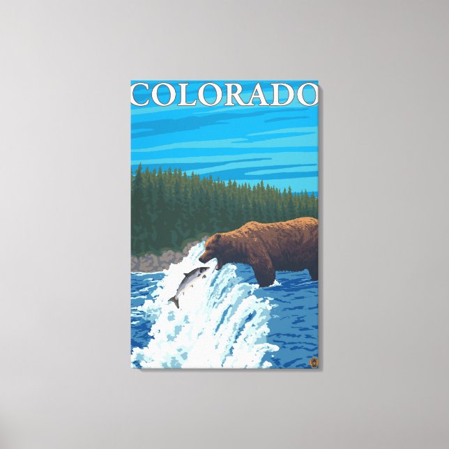 Bear FishingColorado Canvas Print (Front)