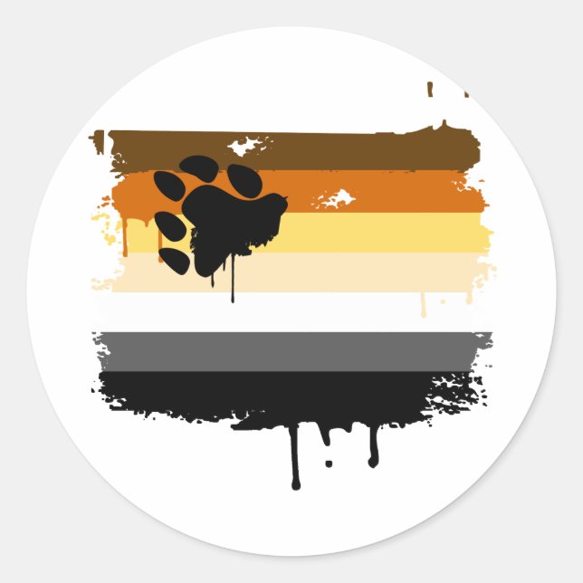 BEAR FLAG DRIPPING CLASSIC ROUND STICKER (Front)
