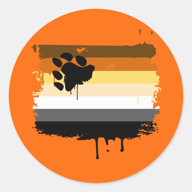 BEAR FLAG DRIPPING CLASSIC ROUND STICKER (Front)
