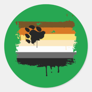 BEAR FLAG DRIPPING CLASSIC ROUND STICKER