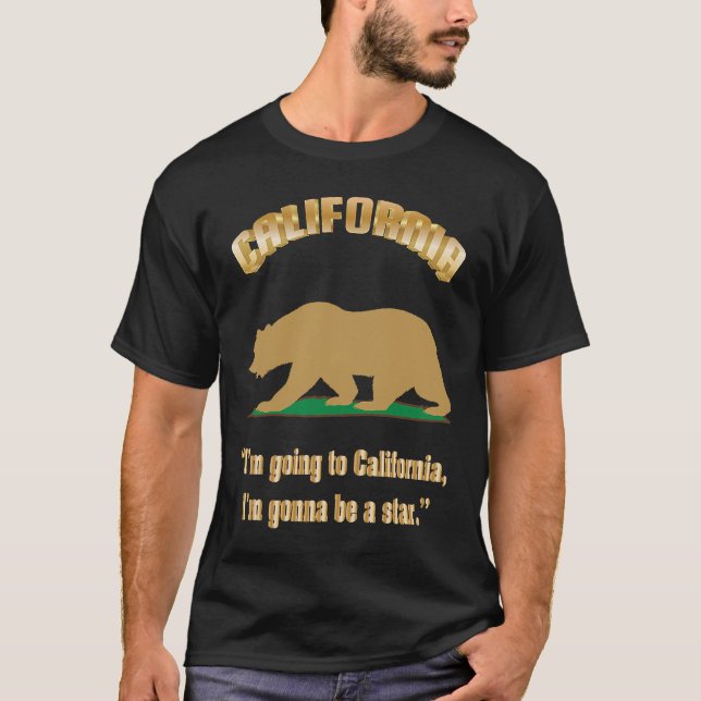 Bear Flag of California Grizzly bear California re T-Shirt (Front)