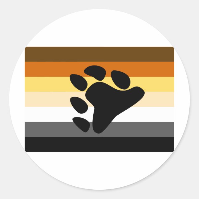 BEAR FLAG ORIGINAL WITH SYMBOL CLASSIC ROUND STICKER (Front)