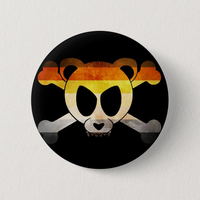 Bear Flag Skull (Gay Badge) 6 Cm Round Badge (Front)