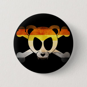 Bear Flag Skull (Gay Badge) 6 Cm Round Badge