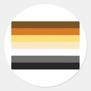 BEAR FLAG STRIPES CLASSIC ROUND STICKER
