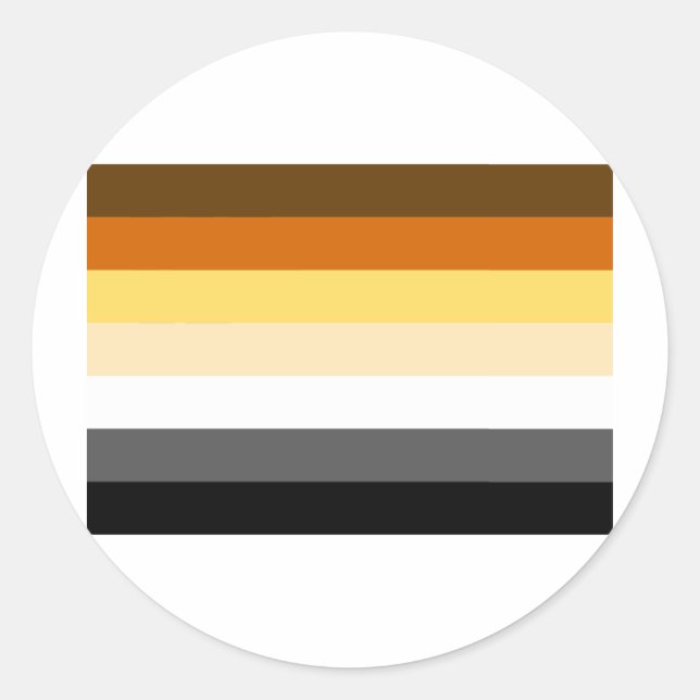 BEAR FLAG STRIPES CLASSIC ROUND STICKER (Front)