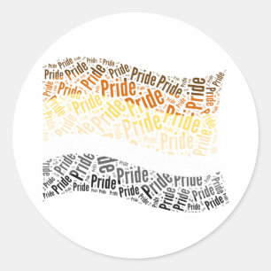 BEAR FLAG WORD PATTERN CLASSIC ROUND STICKER
