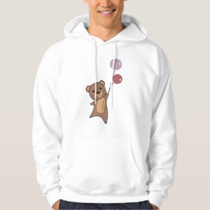 Bear Flies Up With Balloons Cute Animals Hoodie