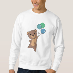 Bear Flies Up With Balloons Cute Animals Sweatshirt
