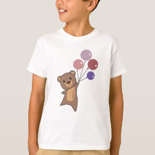 Bear Flies Up With Balloons Cute Animals T-Shirt