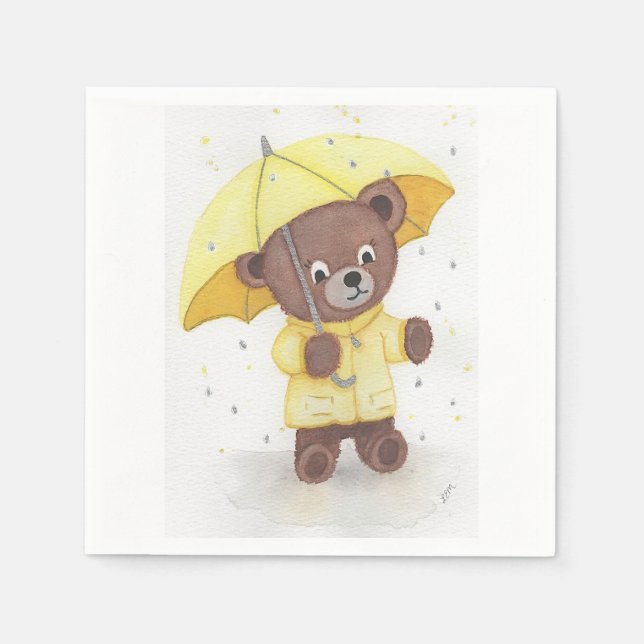 Bear-foot in the Rain Napkin (Front)