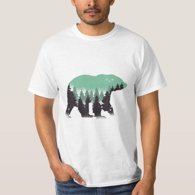 Bear Forest green T-Shirt (Front)