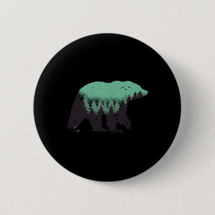 Bear Forest Nature Grizzly Hiking Outdoor Hunting  6 Cm Round Badge