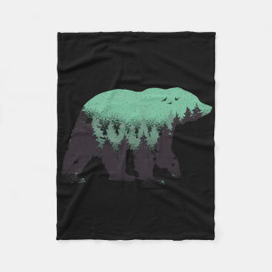Bear Forest Nature Grizzly Hiking Outdoor Hunting Fleece Blanket