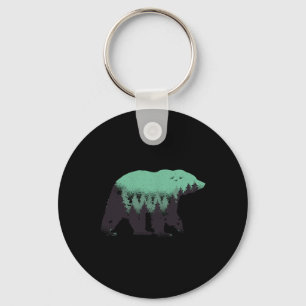 Bear Forest Nature Grizzly Hiking Outdoor Hunting Key Ring