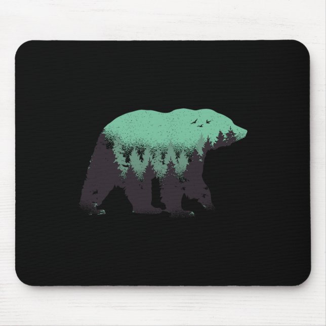 Bear Forest Nature Grizzly Hiking Outdoor Hunting  Mouse Mat (Front)