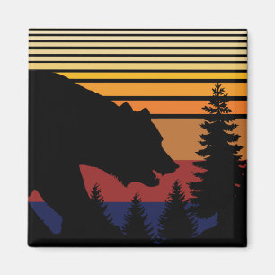 Bear Forest Vintage Magnet