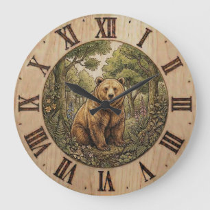 Bear Forest wooden Wall Clock