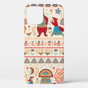 Bear,fox,rooster and chicken with chicken,fairy ho iPhone 12 case