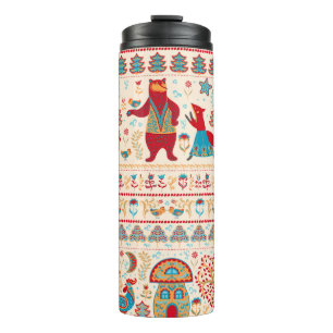 Bear,fox,rooster and chicken with chicken,fairy ho thermal tumbler