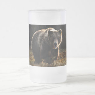 Bear Frosted Glass Beer Mug
