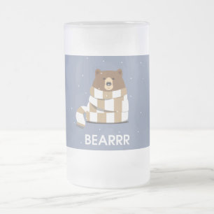 BEAR FROSTED GLASS BEER MUG