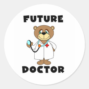 Bear Future Doctor Classic Round Sticker