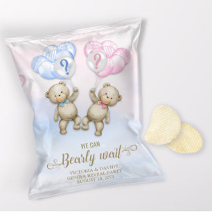 Bear Gender Reveal Baby Shower Chip Bag Wrapper