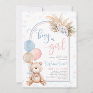 Bear Gender Reveal Baby Shower Invitation