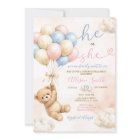 Bear Gender Reveal Pink and Blue Balloon