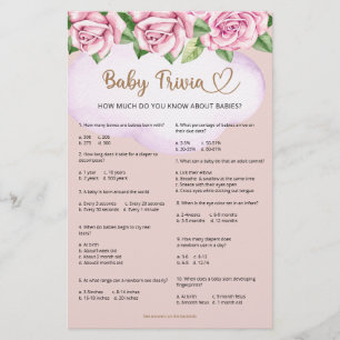 Bear girl baby shower Baby Trivia 