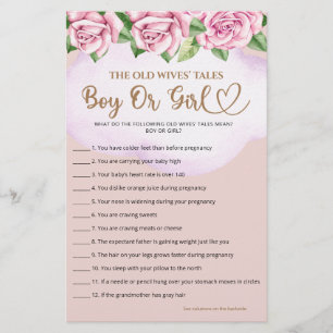 Bear girl baby shower Guess Boy Or Girl tales 