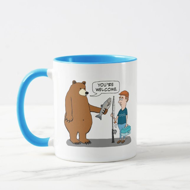 Bear Gives a Man a Fish Mug (Left)
