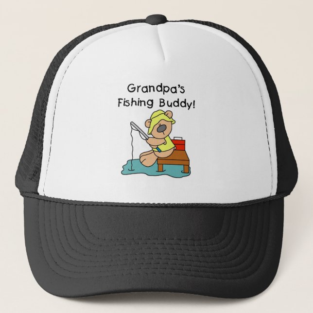 Bear Grandpas Fishing Buddy Trucker Hat (Front)