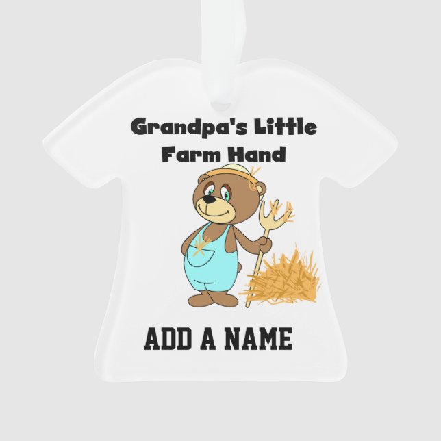 Bear Grandpa's Little Farm Hand Ornament (Front)