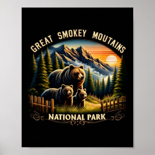 Bear Great Smokey Mountains National Park Black Be Poster