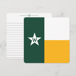 Bear Green & Gold Texas Flag Flat Card