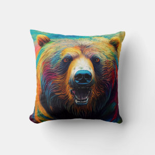 Bear Grizzly Animal Discovery Adventure Nature Pla Cushion