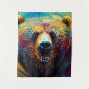 Bear Grizzly Animal Discovery Adventure Nature Pla Tapestry