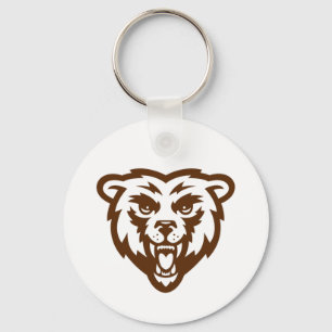 Bear Grizzly Brown Rustic Woodland Folk Animals Key Ring
